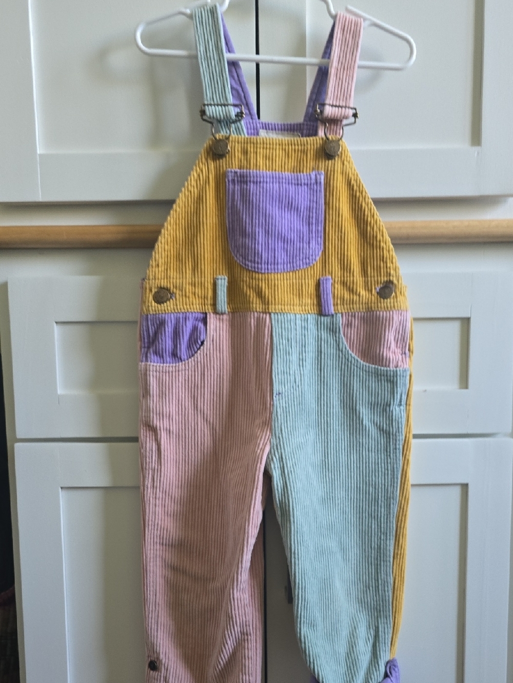Kids Multicolor Corduroy Overalls